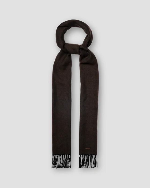 ETON Herringbone Merino Wool Scarf - Dark Brown