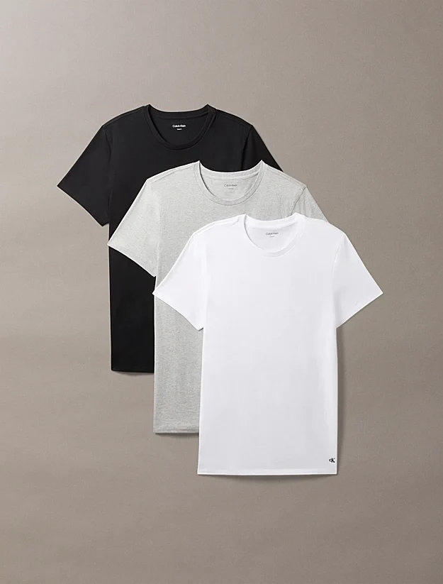 CALVIN KLEIN 3P Classic Short Sleeve Crewneck T-shirt - Monochrome
