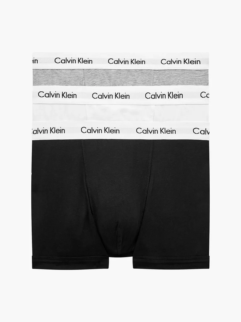 CALVIN KLEIN 3P Icon Cotton Stretch Relaxed Fit Trunks - Monochrome