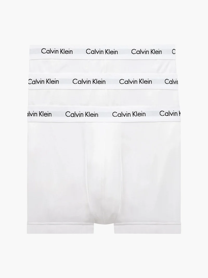 CALVIN KLEIN 3P Icon Cotton Stretch Trunks - White