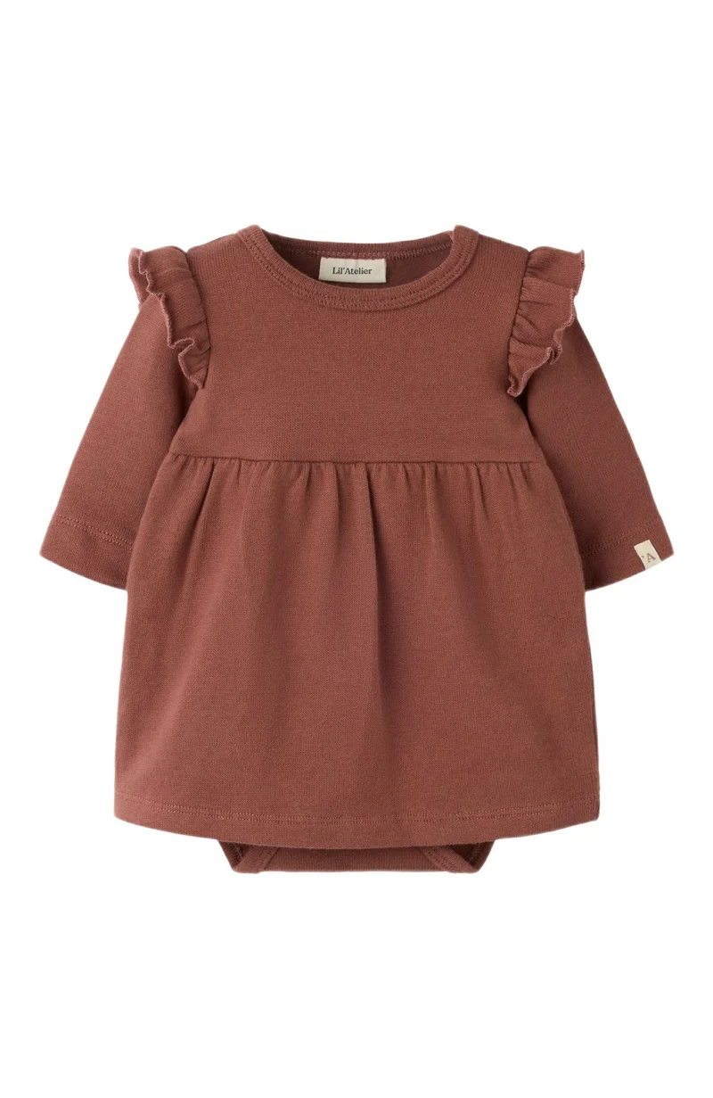 Thoro LS Loose Body Dress - Mahogany