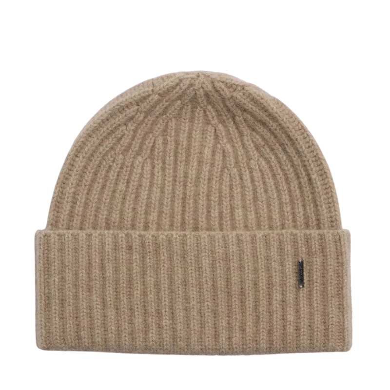 Alba Cashmere Beanie - Dark Beige