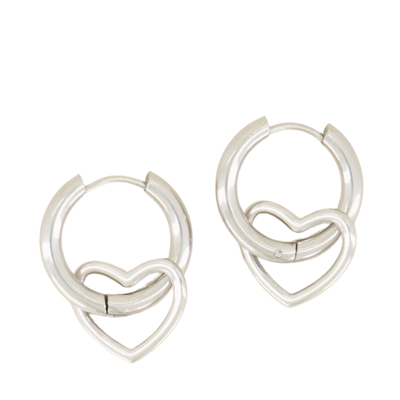 Oorringen Met Open Hartje - 1500 Silver