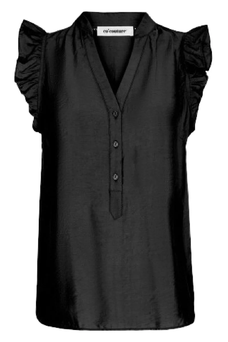 Co´couture - Callumcc Frill Top 35162 - 96 Black