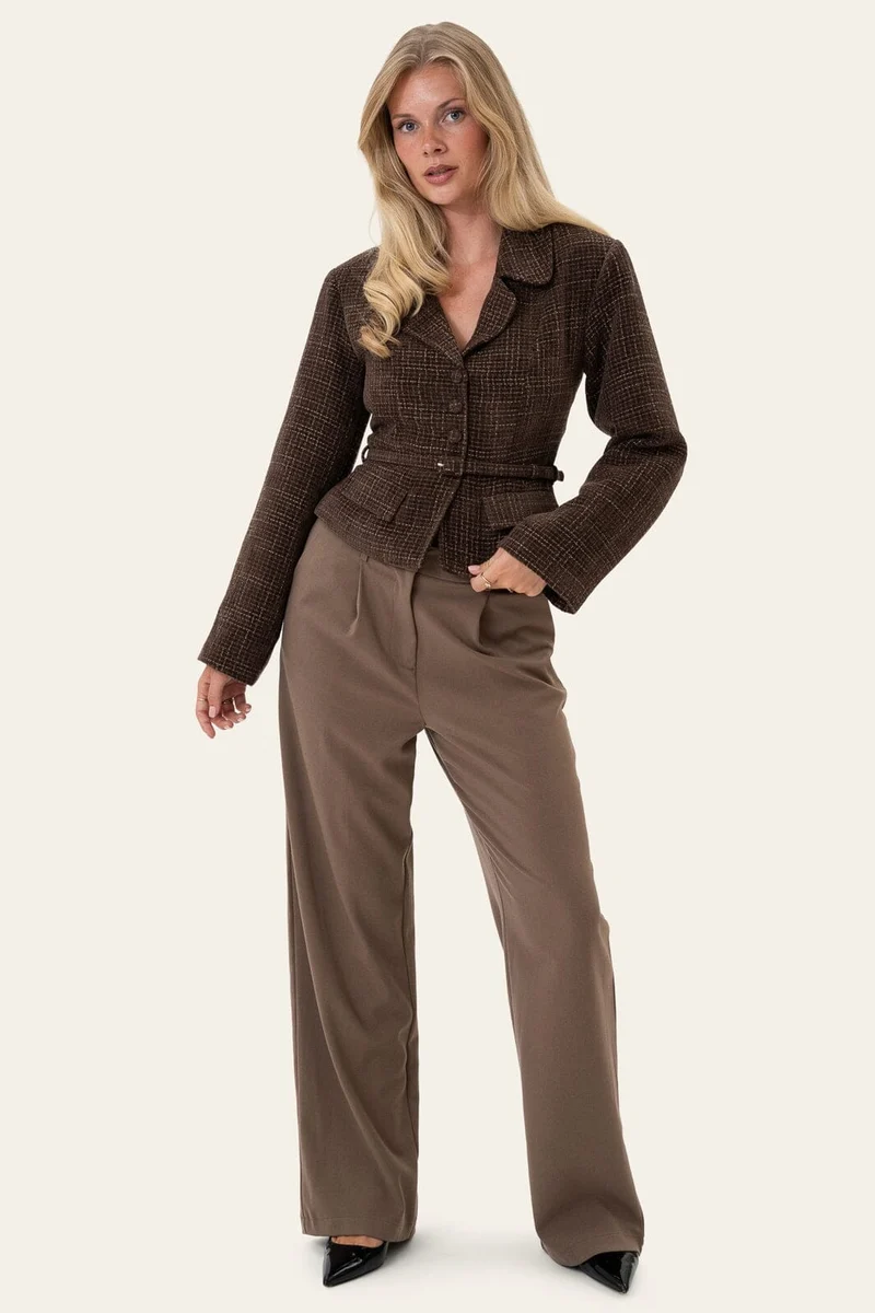 Byic - Annieic Blazer A25398 - Brown Checkered Tweed
