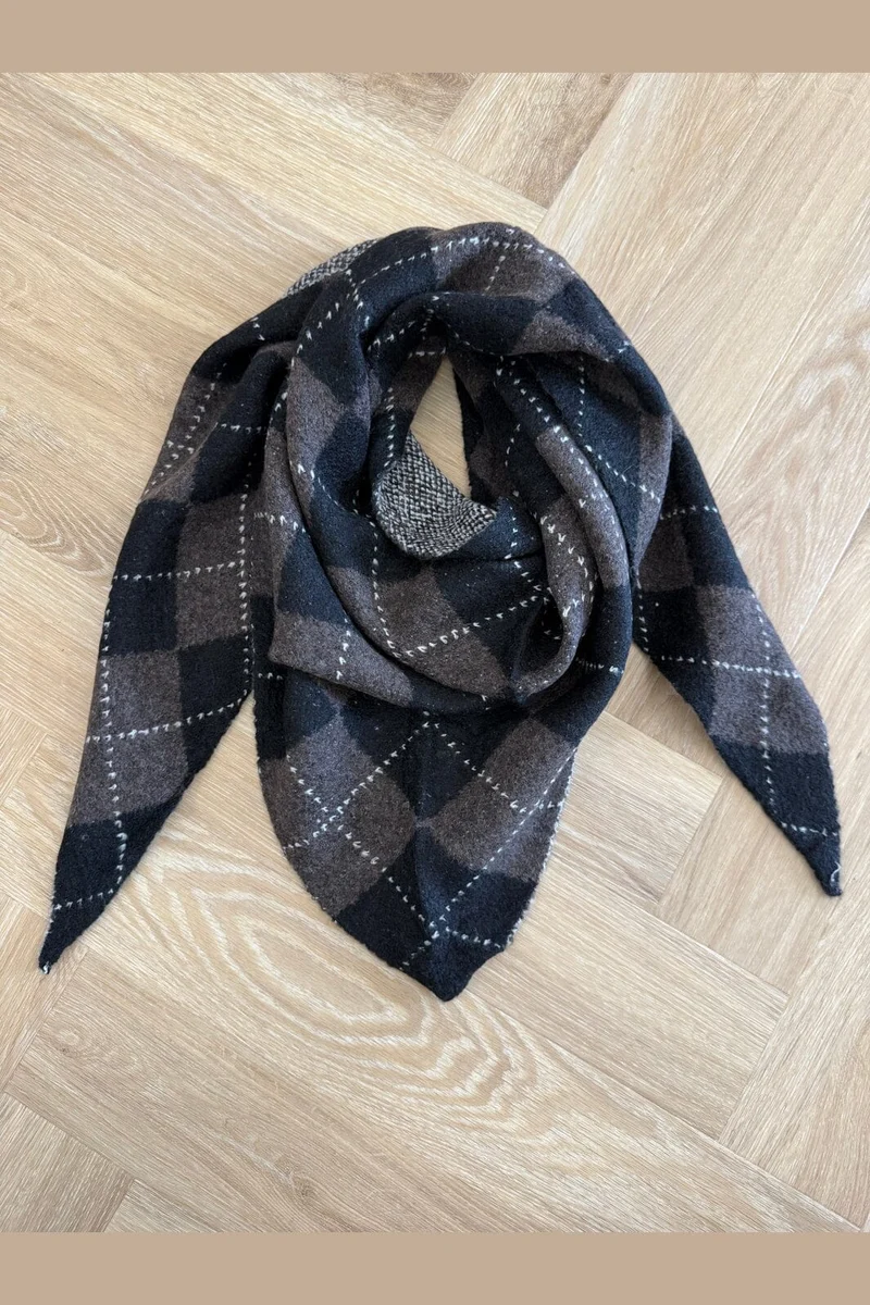 Marta Du Chateau - Mdcgretzel Scarf Ba-3446 - Black/Coffee