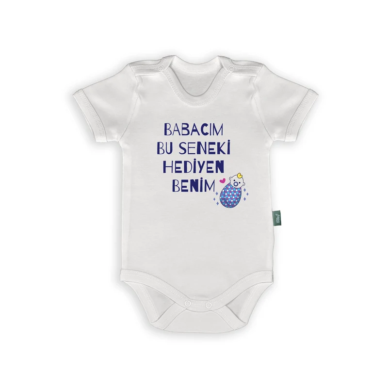 Rompertje met Tekst – “Babacım Bu Seneki Hediyen Benim” Vaderdag Babyromper – Cadeau van Baby voor Papa