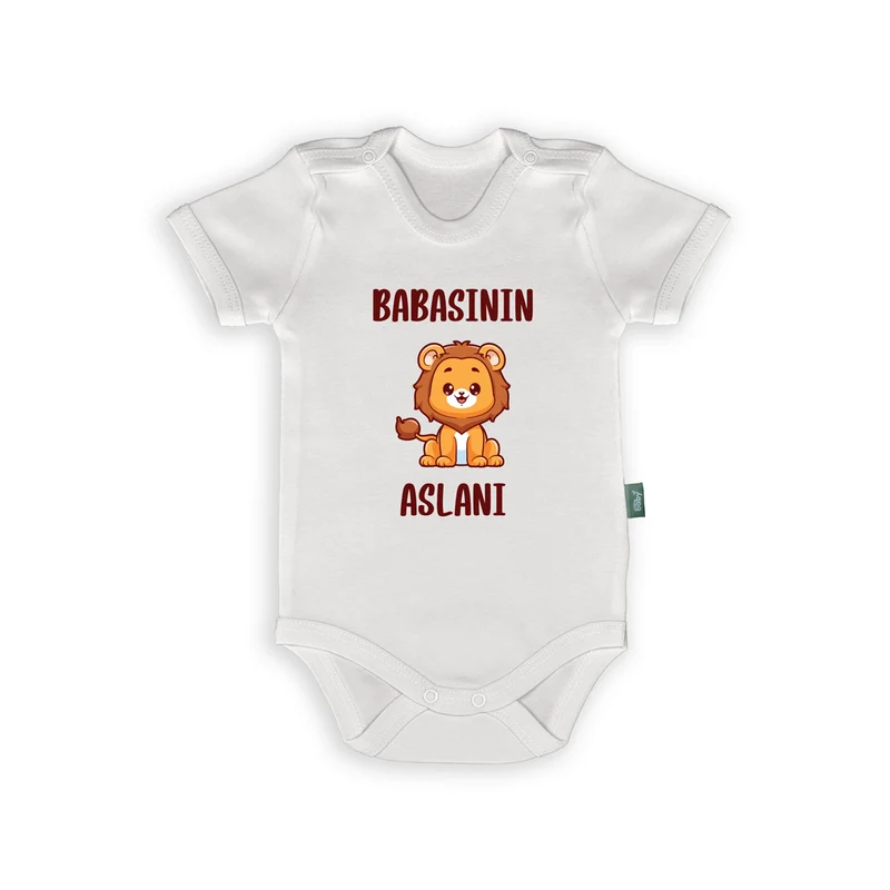 Rompertje met Tekst – “Aslanı” Thema met Papa & Opa – Schattige Babyrompers als Familiecadeau