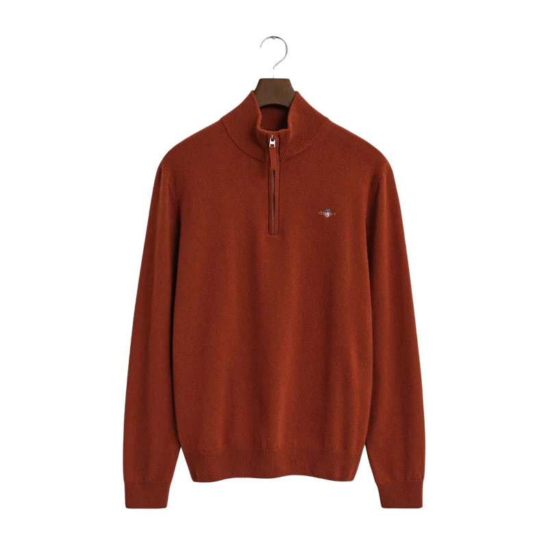 Superfine Lambswool Half Zip - Modern Rust