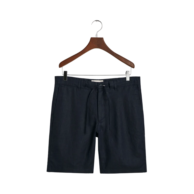 Relaxed Linen DS Shorts - Evening Blue