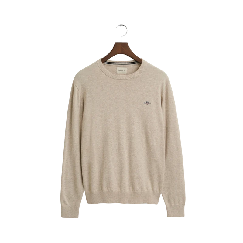 Classic Cotton C-Neck - Light Beige Melange