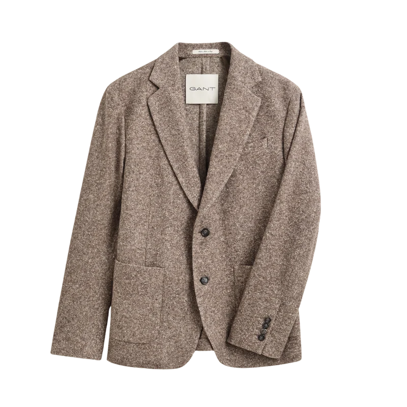Wool Silk Jersey Blazer - Clay Beige
