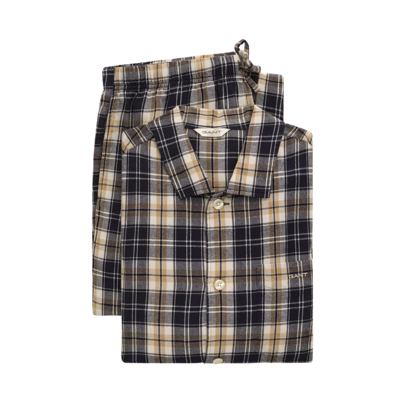 Checked Pyjama Set - Evening Blue