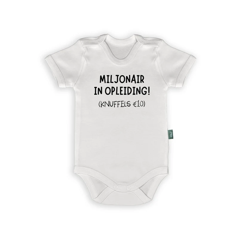 Rompertje met Tekst "Miljonair in Opleiding" – Grappige Babykleding Cadeau Idee