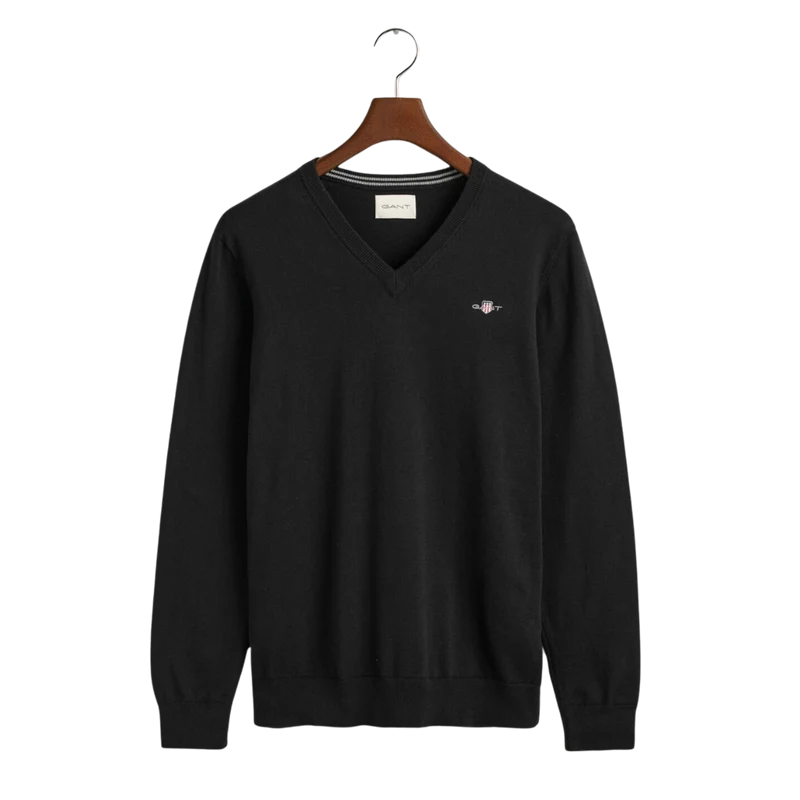 Classic Cotton V-Neck - Black