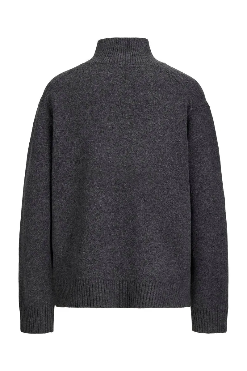 Jjxx - Jxcharlie High Neck Knit - 5057148 Dark Grey Melange
