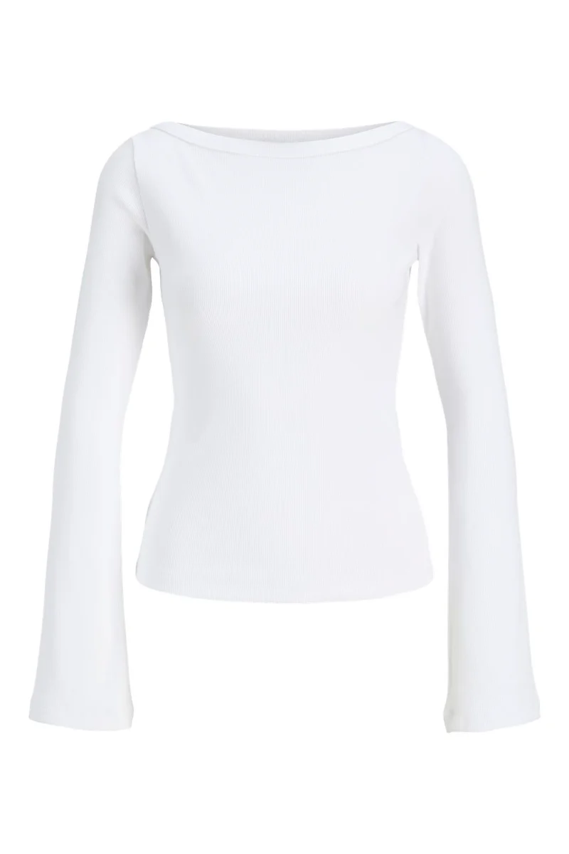 Jjxx - Jxfifi Str Boatneck Ls Wide Top - 5200676 Bright White