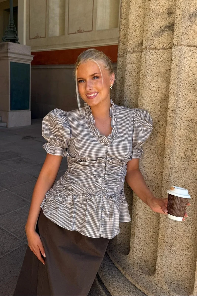 BYIC - Arielic Blouse A25272 - Brown Checks