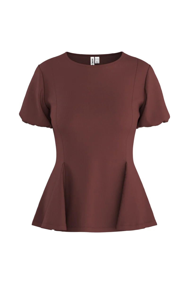 Hypedrop - Hdtamara Ss Peplum Top 32000271 - 5272516 - Rum Raisin