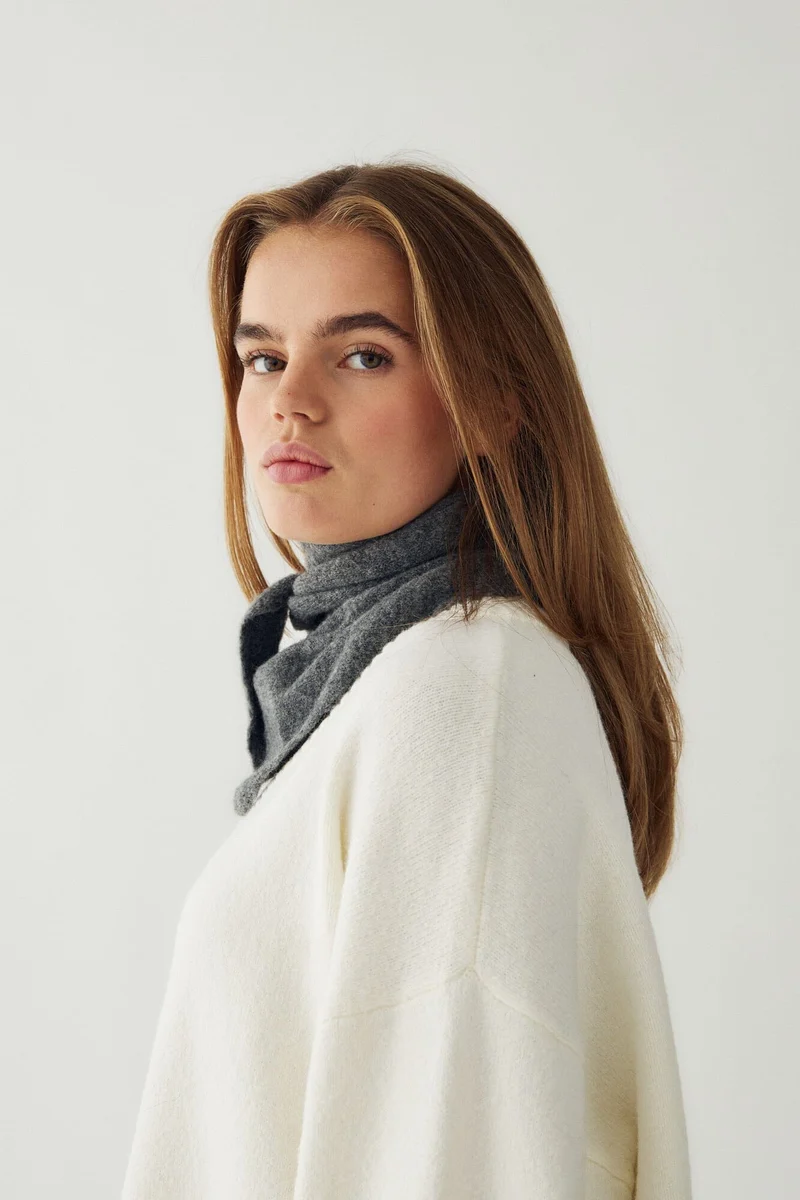 Noella - N-Loenetta Knit Scarf 13940002 - 019 - Dark Grey Melange