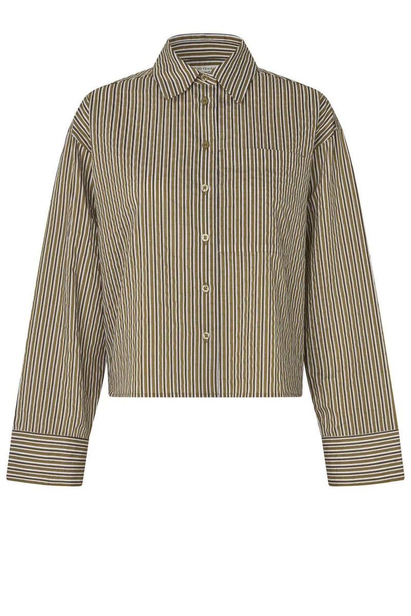 Second Female - Vena Cropped Shirt 61126 - 6016 Camel