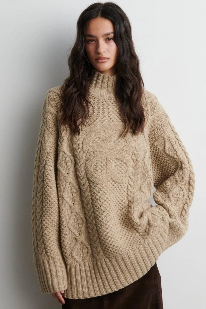 Second Female - Janne Knit T-Neck 61044 - 6007 Camel melange