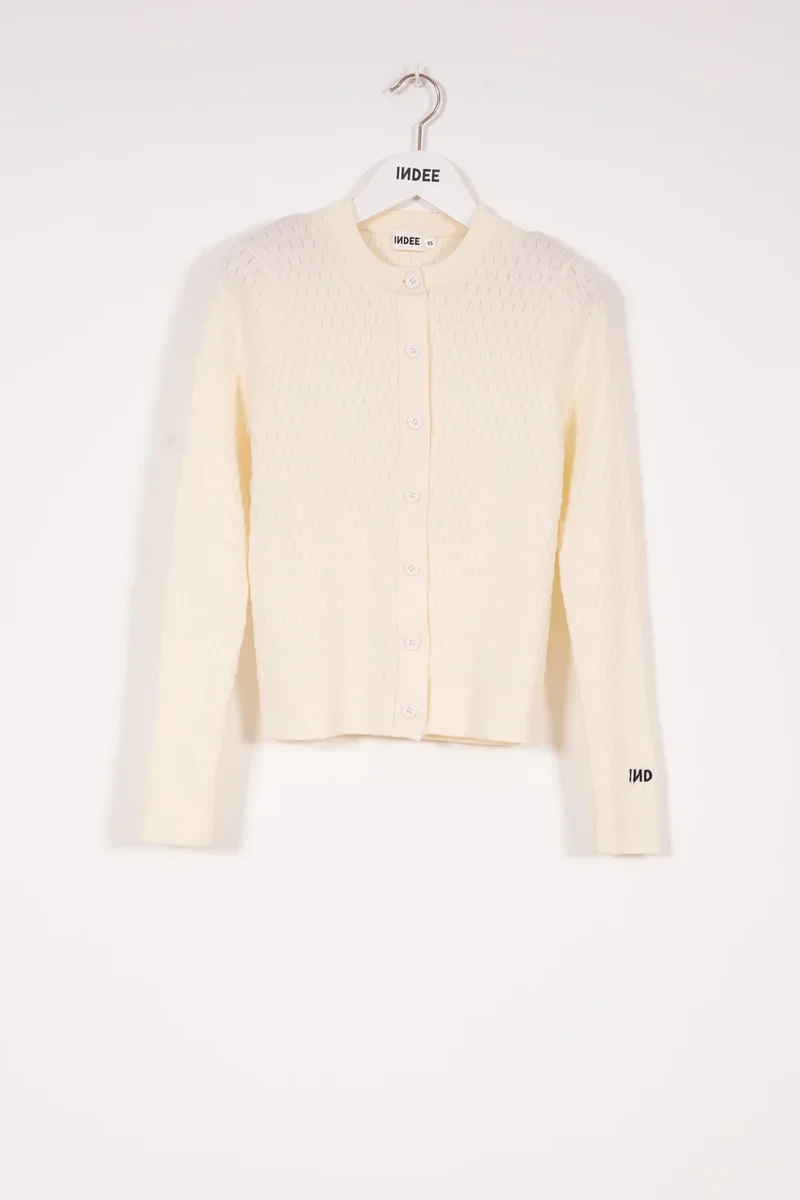 FITTED CARDIGAN WITH CONTRASTS