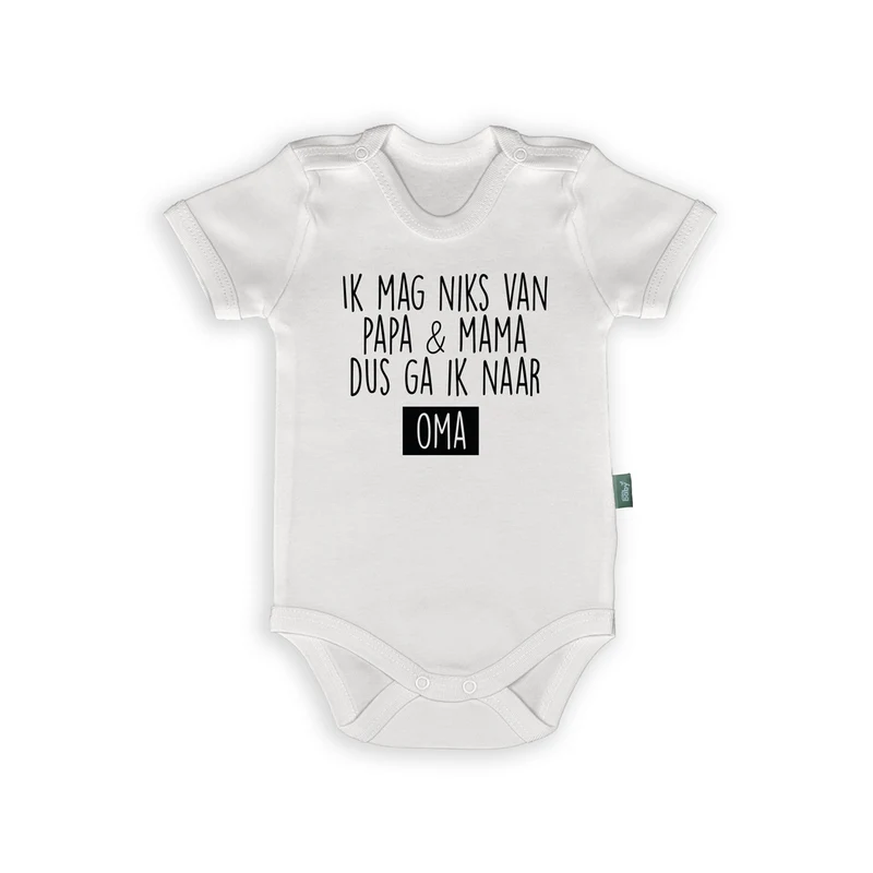 Rompertje met Tekst – “Ik mag niks van papa & mama dus ga ik naar Opa / Oma” – Grappig Cadeau voor Grootouders