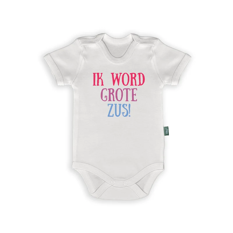 Rompertje met Tekst "Ik Word Grote Zus!" – Leuke Aankondiging voor Zusjes & Zwangerschap