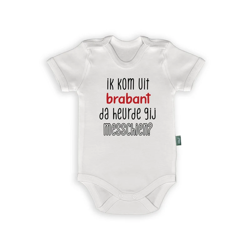 Rompertje met Tekst "Ik Kom Uit Brabant" – Grappige Babykleding voor Trots op Herkomst