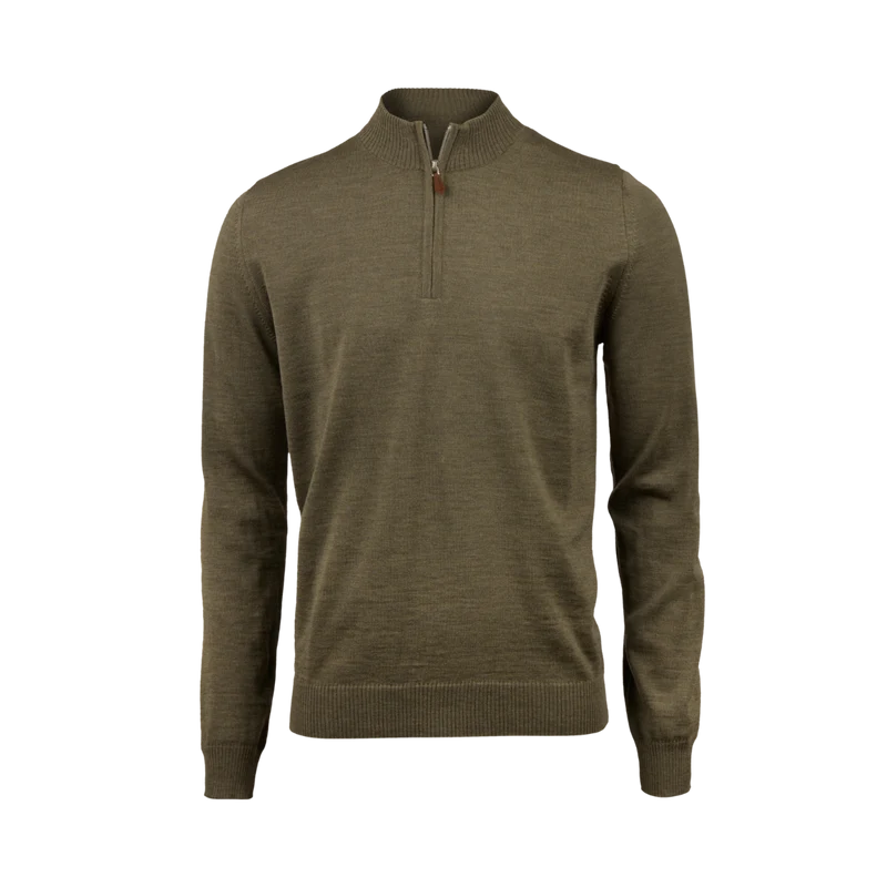 Pullover Knitted Half Zip - Green