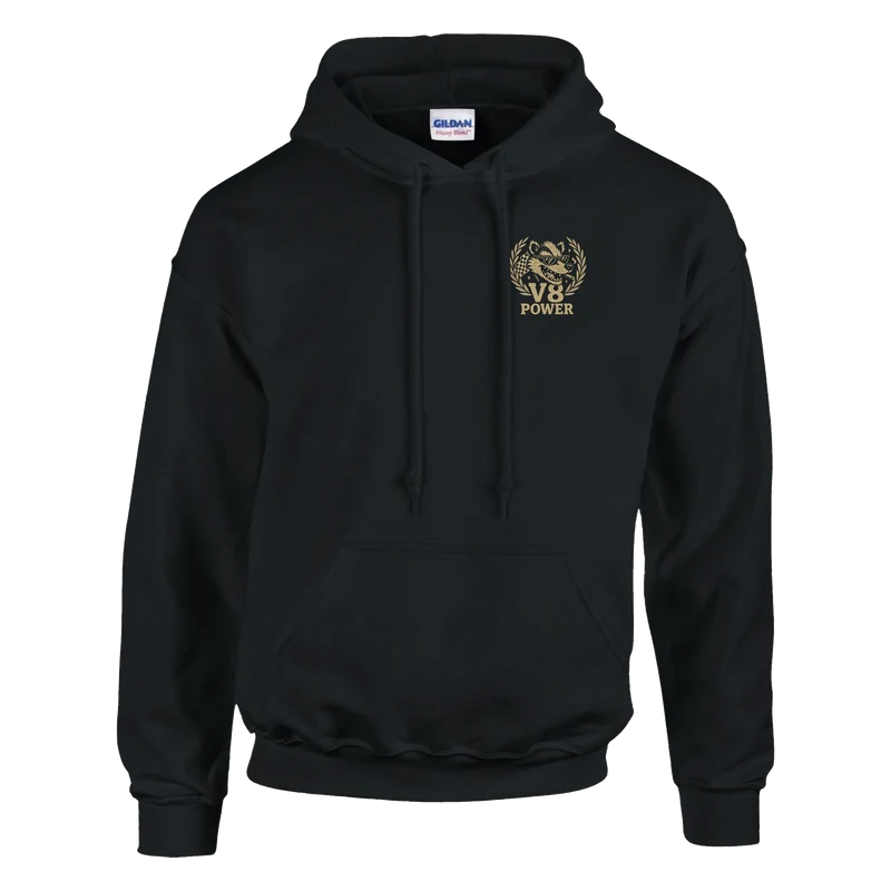 Hoodie – V8 Power (bröst + rygg)