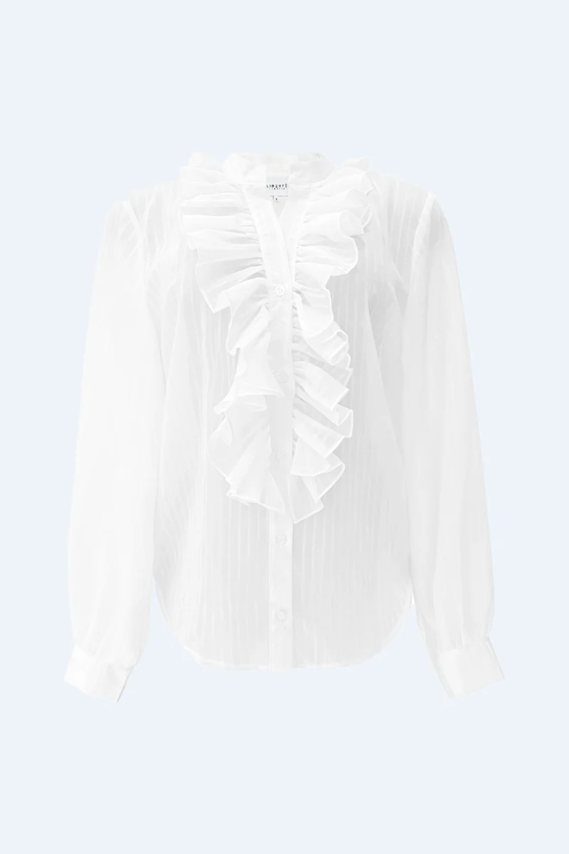 Liberte - Filippa Ls Frill Shirt 22483 - White