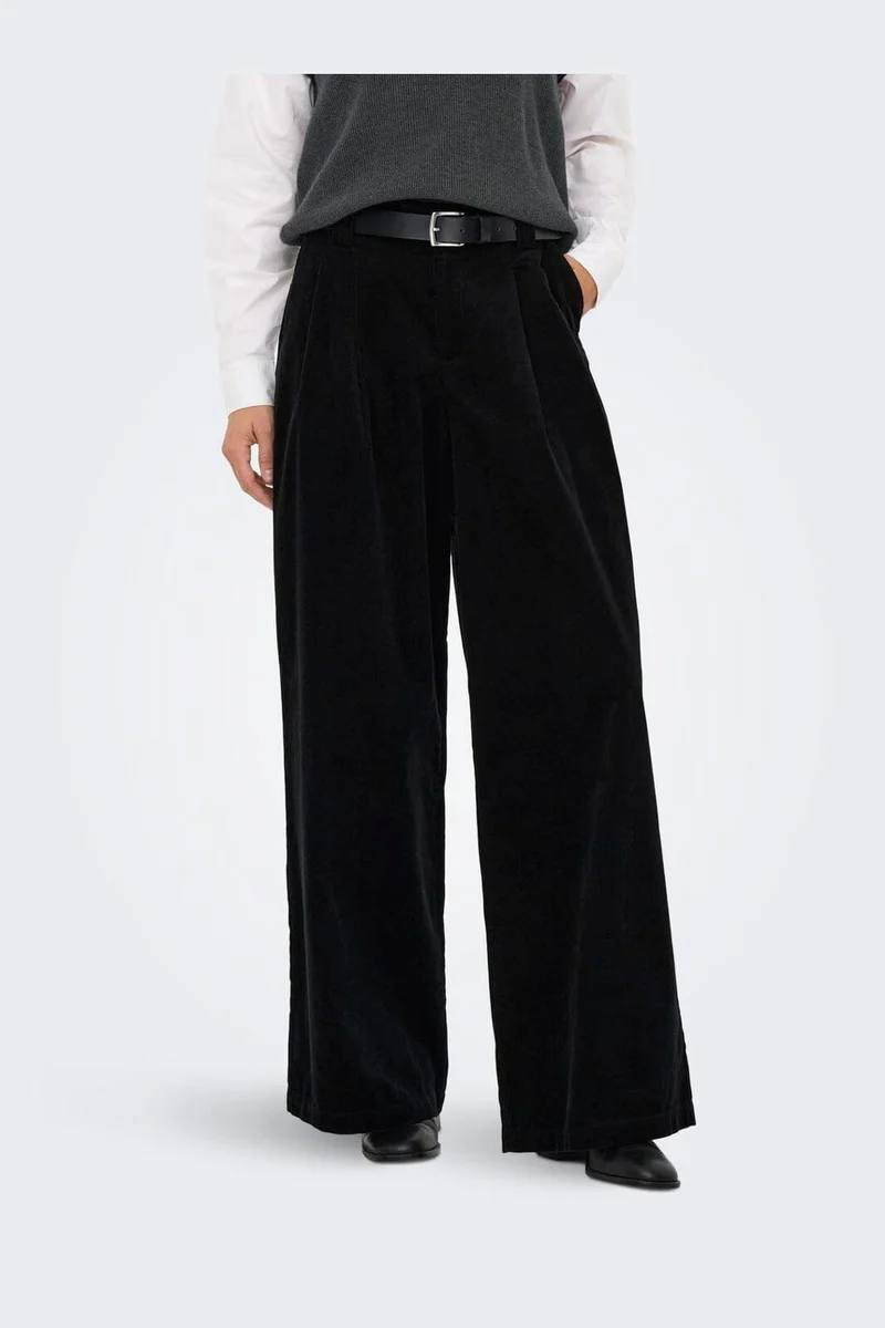 Only - Onlsvea-Nessa Cord Wide Pant Cc Tlr - 4854244 Black