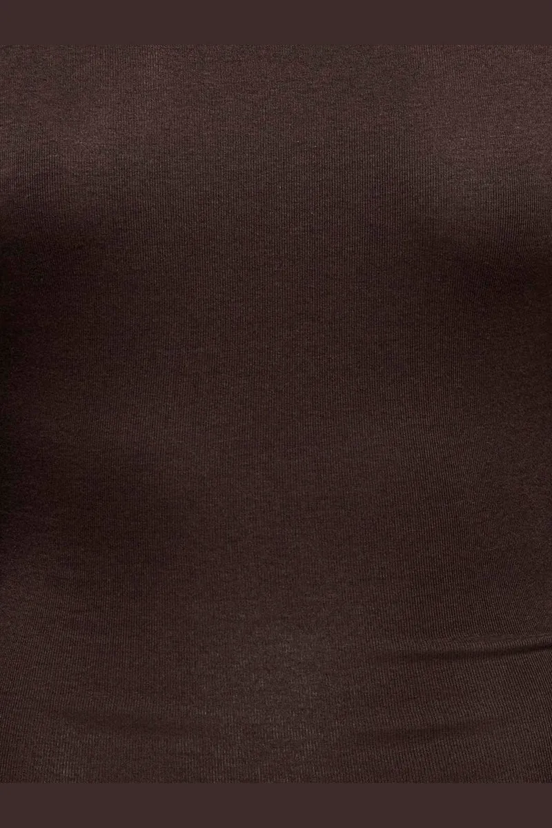 Only - Onlestrid L/S Tie Top - 5113937 Coffee Bean