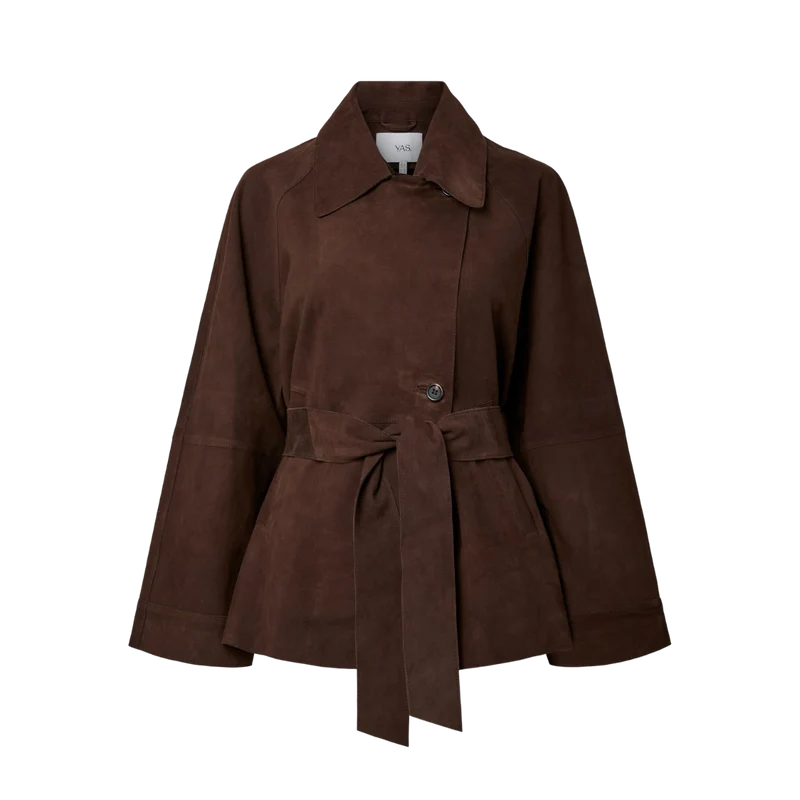 YASRuna Suede Kimono Jacket - Coffee Bean