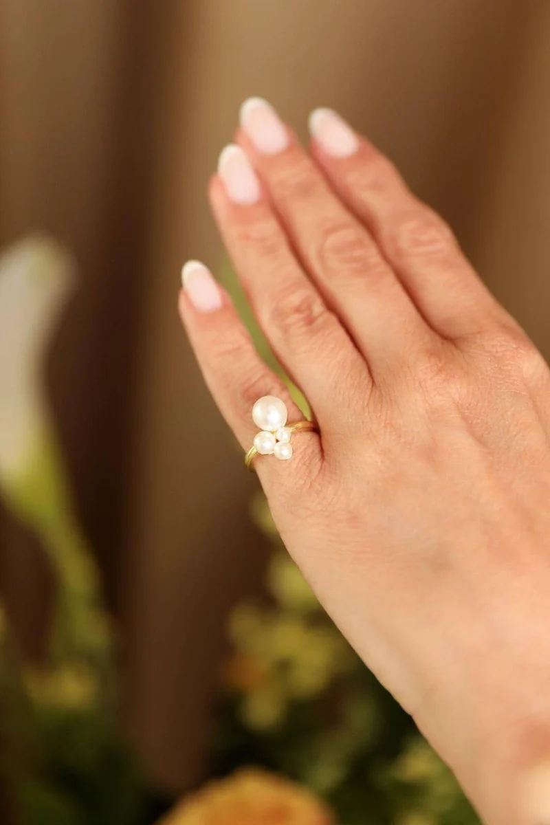 Rooted - Pearl Ring - Forgyldt