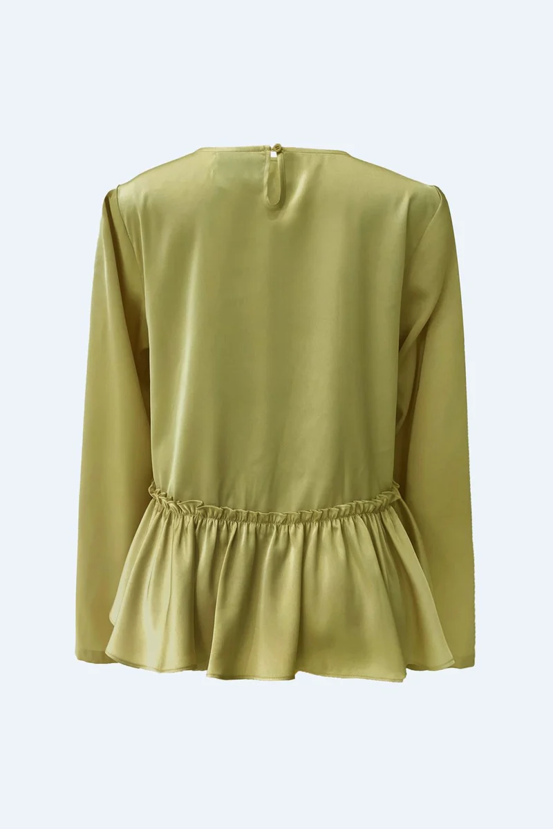 Liberte - Fie Ls Frill Blouse 22466 - Avocado