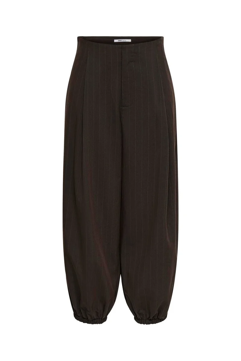 Only - Onlrumba-Alden Pinst Balloon Pant Tlr - 5117323 Mole Pumice Stone Pinstripes