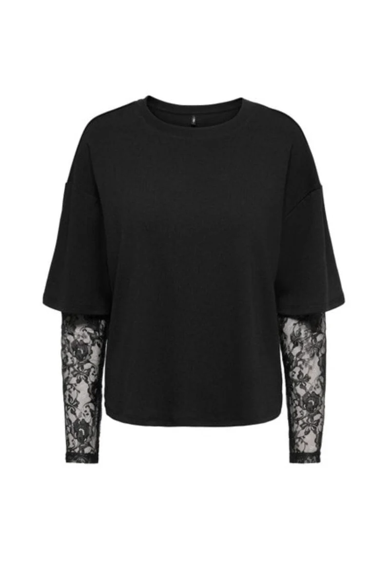 Only - Onltahlia L/S Lace Top - 5104059 Black Dtm Lace