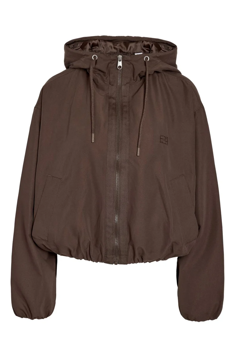 Noisy May - Nmelina L/S Hood Jacket - 5090047 Chocolate Brown
