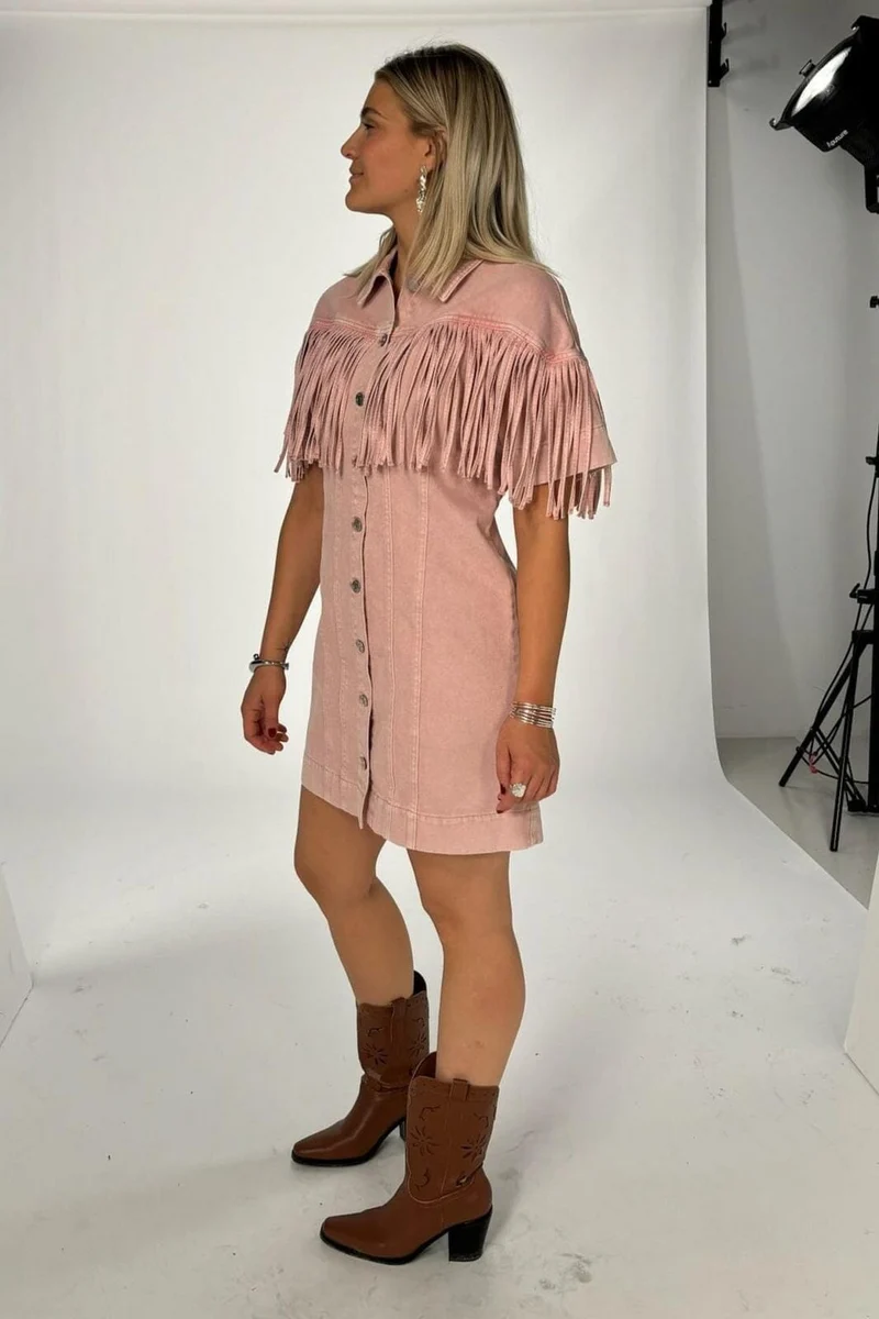 YAS - Yassun 2/4 Denim Dress Fest - 4786228 Zephyr