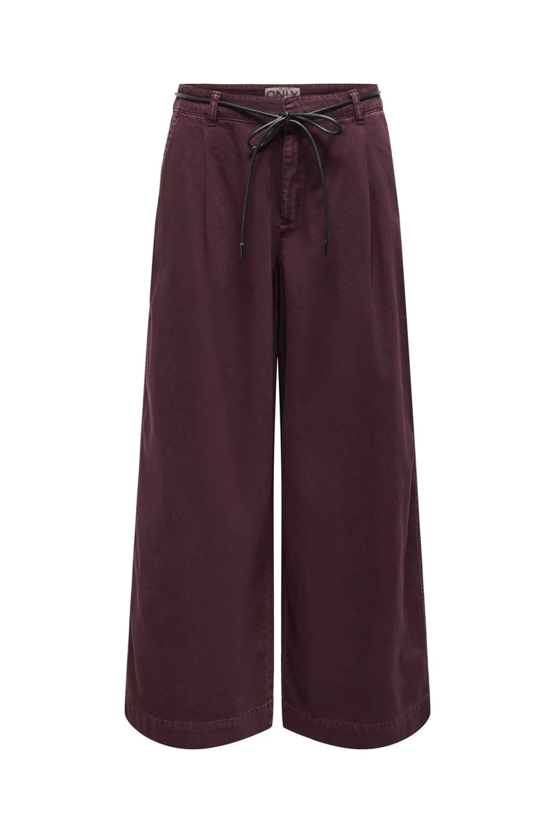 Only - Onlsilla Lw Belt Baggy Wide Pant Cc - 5044821 Fudge