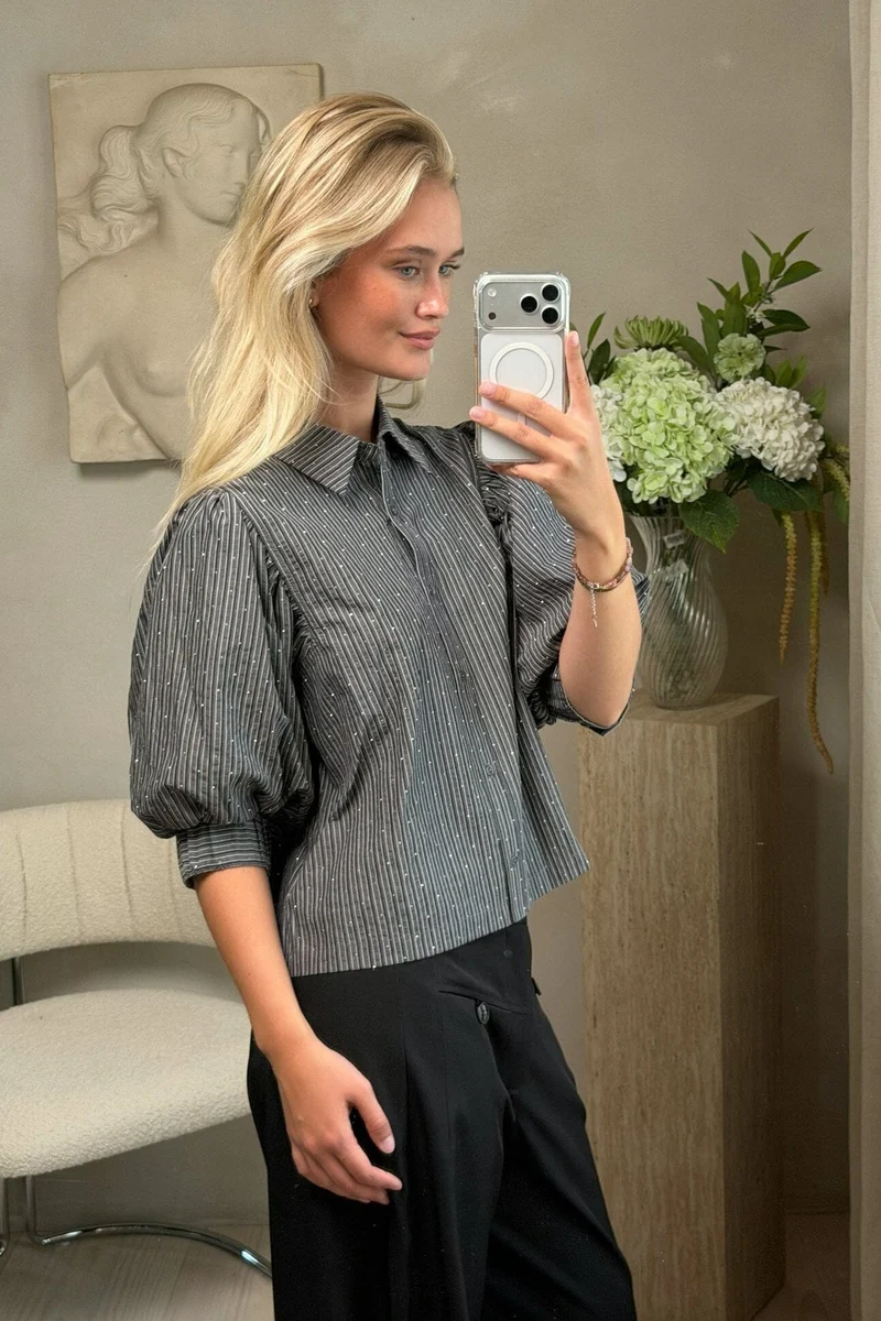 Neo Noir - Etta Stripe B Shirt 169544 - 104 - Dark Grey