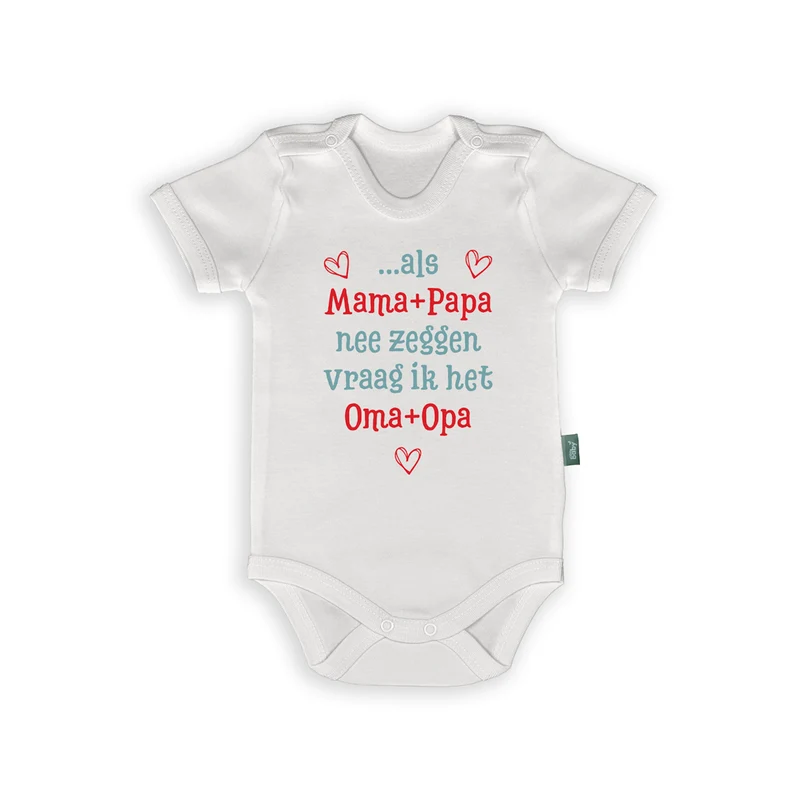 Als Mama + Papa Nee Zeggen Romper – Grappige Babyromper met Oma & Opa Tekst