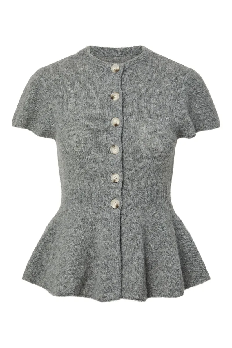 YAS - Yasenya Ss Knit Cardigan - 5137006 Medium Grey Melange