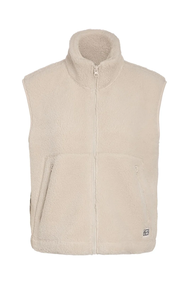 Noisy May - Nmmasey Short Teddy Vest - 4982039 Silver Lining