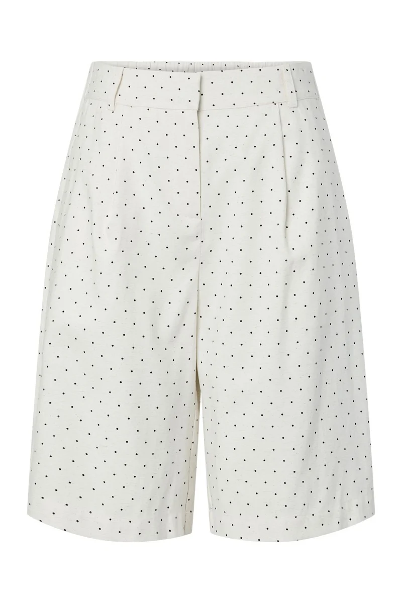 YAS - Yasdotly Long Shorts - 5018049 Star White W. Black Dots