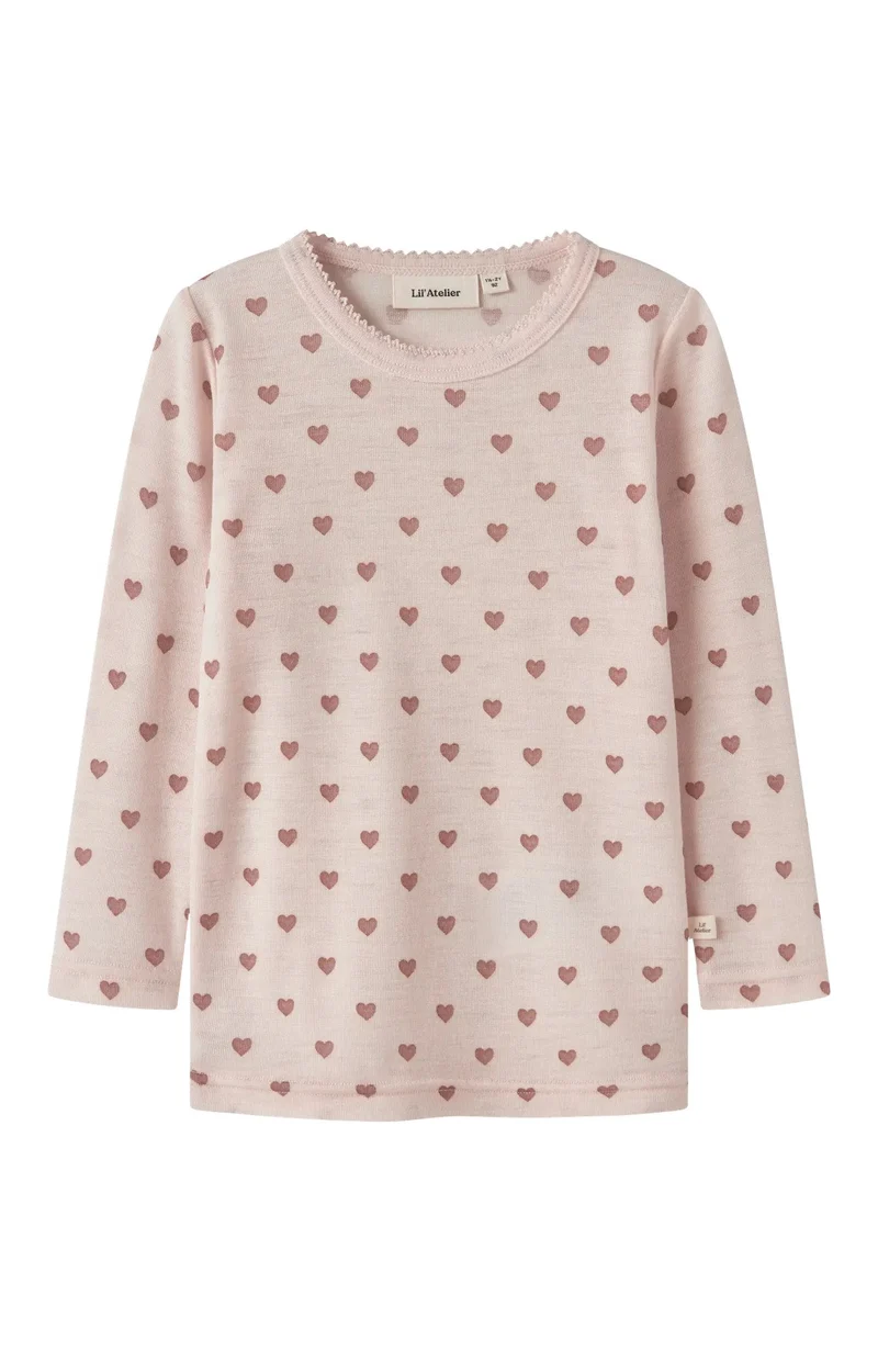 Noel Nia Wool LS Slim Top - Morganite Heart