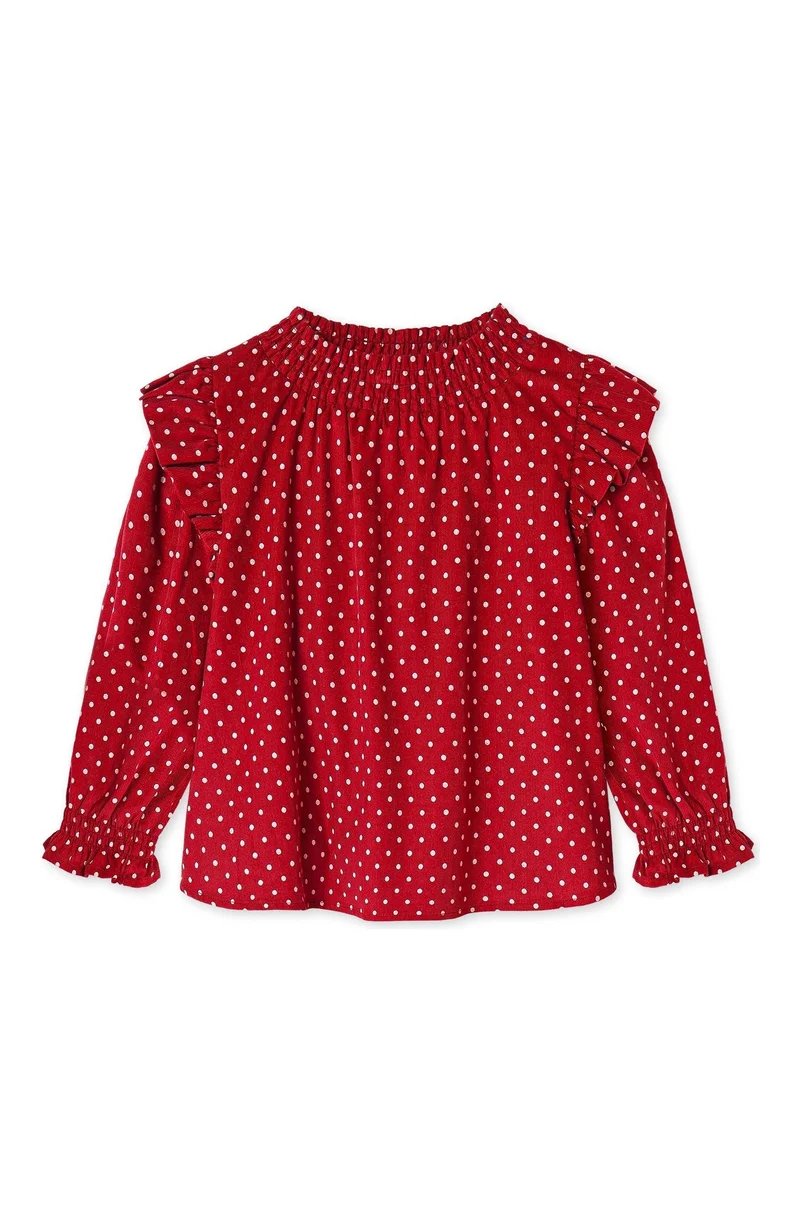 Dolly Dot Blouse - Red Bud Dot